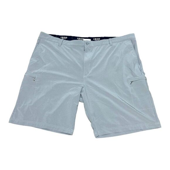 IZOD Golf Mens Cargo Shorts Sz 48 Light Blue Gray Polyester Blend Atheltic Sport - Picture 1 of 6